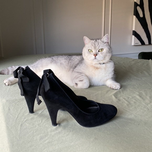 GEOX black suede 3 in heels. Leather sole. - Picture 6 of 6